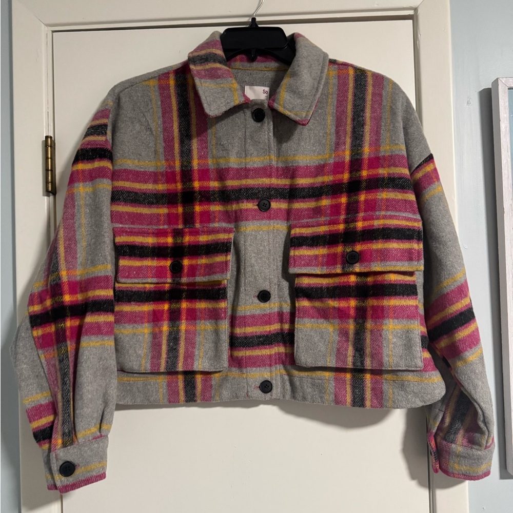 So Cropped Shacket Size Large NWT